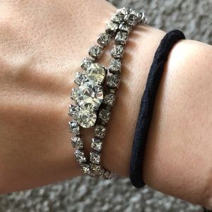 Short Crystal Necklace with Matching Bracelet